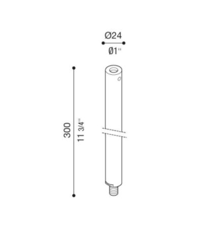 Bracket Ago Plus leg extension 30cm in anodized black